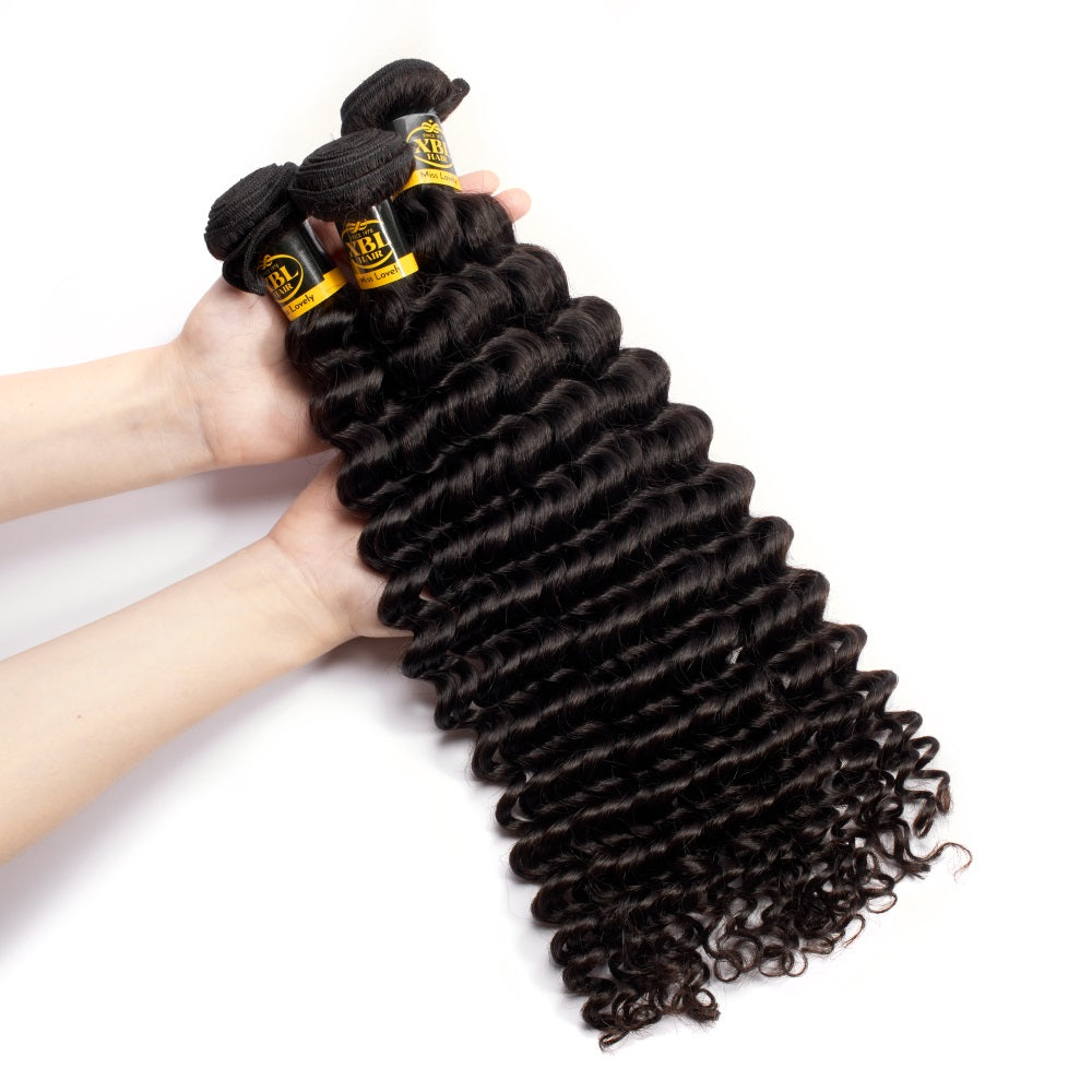 XBLhair Miss Lovely Mink Hair Deep Wave Hair Weave Brazilian Virgin Hair Extensions