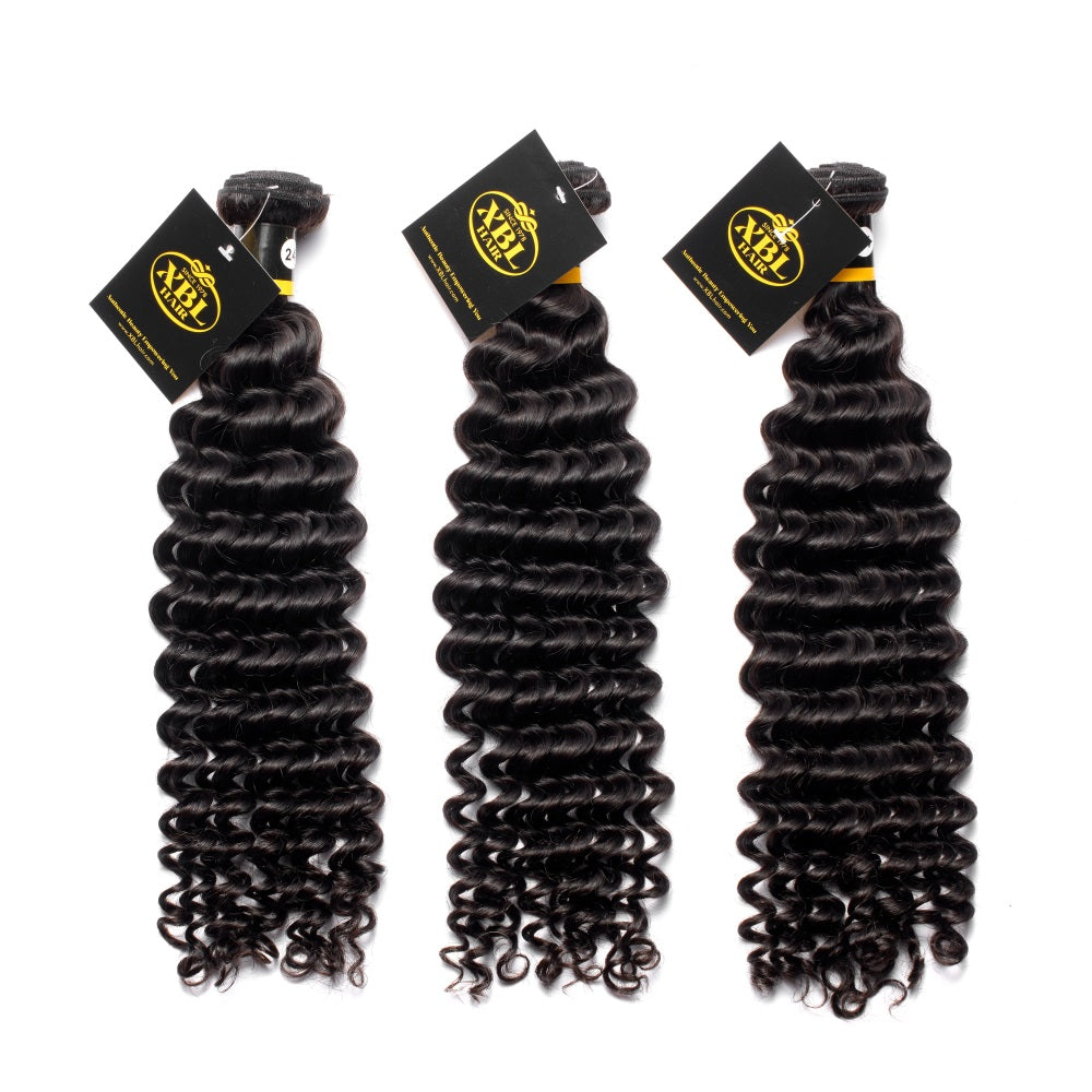 XBLhair Miss Lovely Mink Hair Deep Wave Hair Weave Brazilian Virgin Hair Extensions